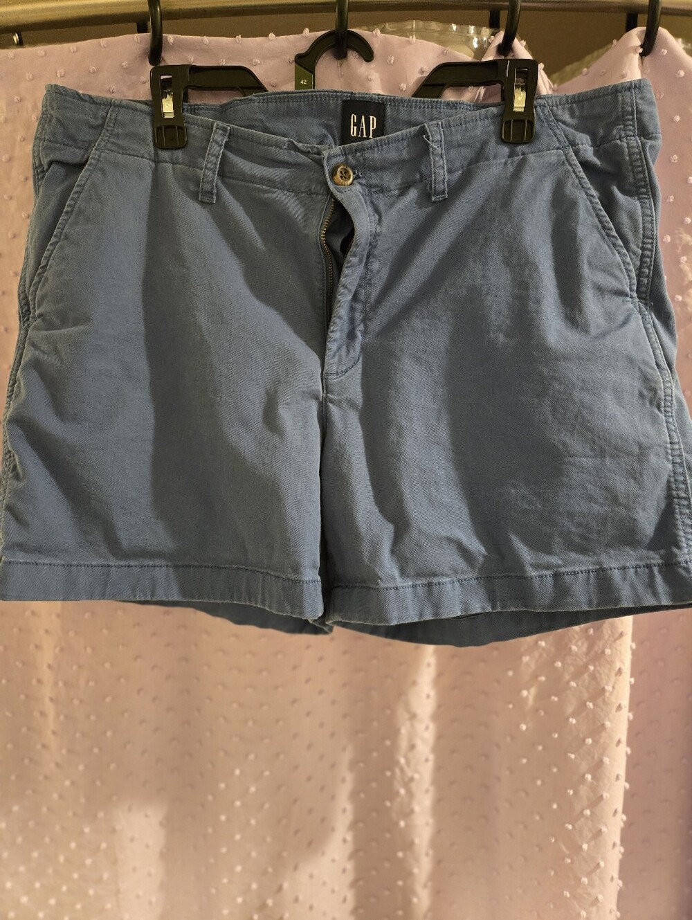 GAP Women's Blue Cotton Bermuda Shorts